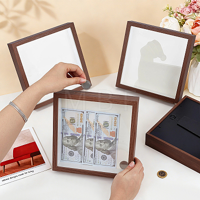 4Pcs Plywood Money Box Photo Frames ODIS-WA0001-16A-1