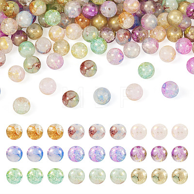  180Pcs 9 Colors Baking Painted Crackle Glass Beads DGLA-TA0001-06-1