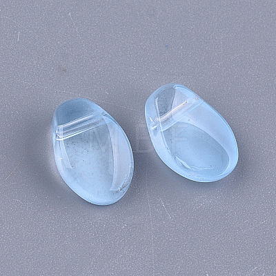 Transparent Spray Painted Glass Charms GLAA-S183-05C-1