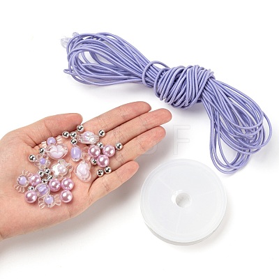 1 Bag 480Pcs Purple Transparent/Imitation Pearl Acrylic Beads DIY-LS0003-03-1