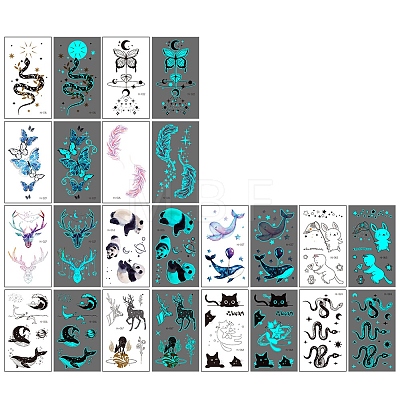 Luminous Removable Temporary Water Proof Tattoos Paper Stickers Set PW-WG487D1-01-1