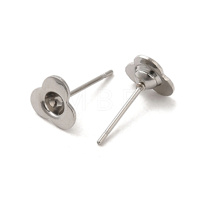Flower 201 Stainless Steel Stud Earring Findings STAS-Q315-04P-1