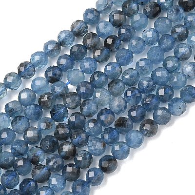 Natural Devil Blue Aquamarine Beads Strands G-P629-A02-04-1