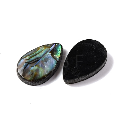 Natural Paua Shell Epoxy Resin Cabochons SSHEL-S279-01E-1