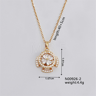 Clover Brass Pave Cat Eye Stone Cable Chain Pendants for Women CJ9790-2-1
