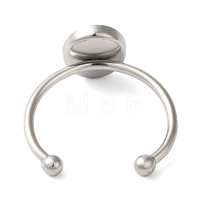 Non-Tarnish 304 Stainless Steel Open Cuff Ring Components X-STAS-I306-06A-P-1