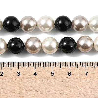 Round Shell Pearl Beads Strands BSHE-XCP0001-15-1