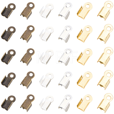 1200Pcs 3 Colors Iron Folding Crimp Ends IFIN-CL0001-11-1