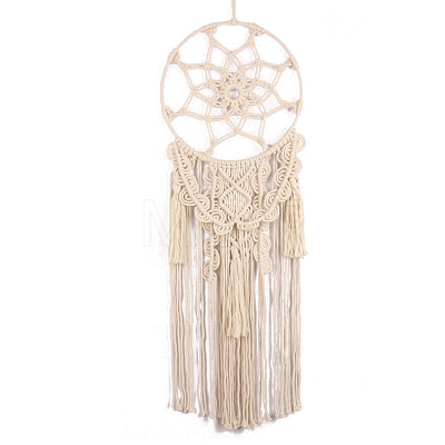 Bohemian Macrame Woven Cotton Wall Hanging Tassel Ornaments PW-WG11510-01-1