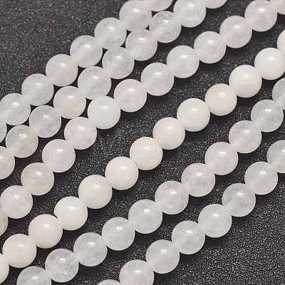 Natural Round White Jade Bead Strands X-G-P070-01-10mm-1