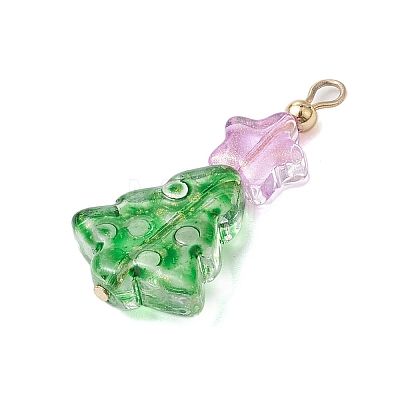 Star Transparent Glass Charms PALLOY-JF02751-1