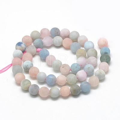 Natural Morganite Beads Strands G-R446-8mm-35-1