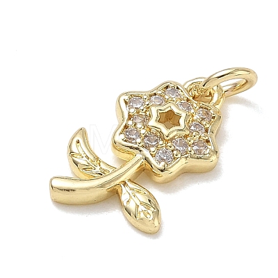 Brass with Rhinestone Pendants KK-CBAD872-01G-06-1