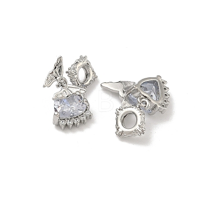 Brass Pave Clear Cubic Zirconia Pendants KK-D228-13P-1