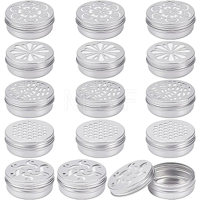 15Pcs 5 Style 60ML Aluminium Shallow Round Candle Tins AJEW-BC0003-61B-1