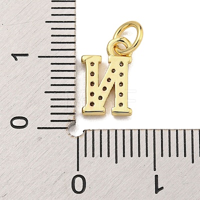 Initial Letter Brass with Cubic Zirconia Charms KK-Q814-26N-G-1