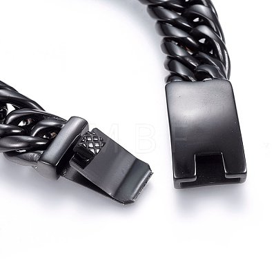 304 Stainless Steel Curb Chains Bracelets BJEW-E346-27B-B-1