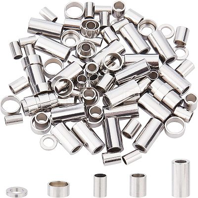 Unicraftale 100Pcs 5 Style 304 Stainless Steel Spacer Beads STAS-UN0030-32-1