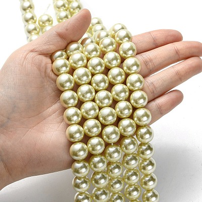 Eco-Friendly Dyed Glass Pearl Round Beads Strands LS-HY-A002-12mm-RB012-1