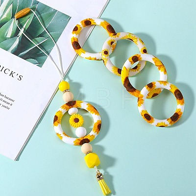 5Pcs Ring Food Grade Eco-Friendly Silicone Beads JX894G-1