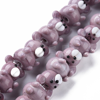 Opaque Handmade Bumpy Lampwork Beads Strands LAMP-T007-19-A01-1