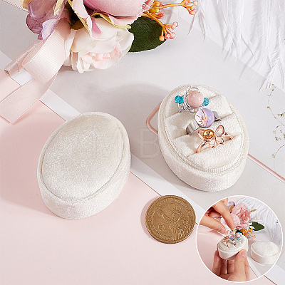 Oval Shape Velvet Rings Storage Gift Boxes CON-WH20001-06A-1