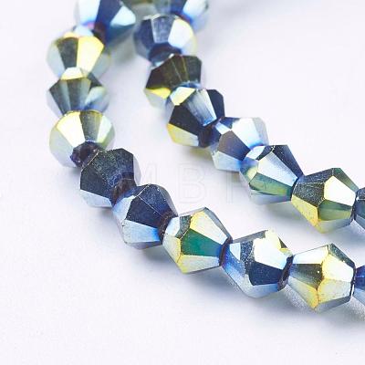 Electroplate Glass Beads Strands EGLA-S057-3-1