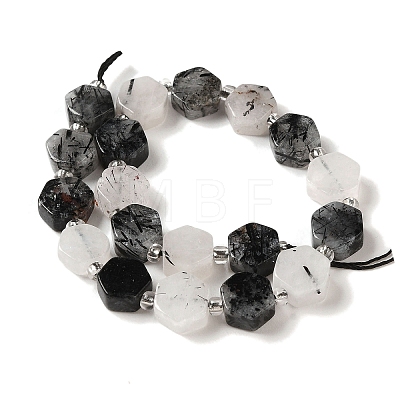 Natural Black Rutilated Quartz Beads Strands G-P534-A04-01-1