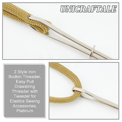 Unicraftale 8Pcs 2 Style Iron Bodkin Threader DIY-UN0005-72-1