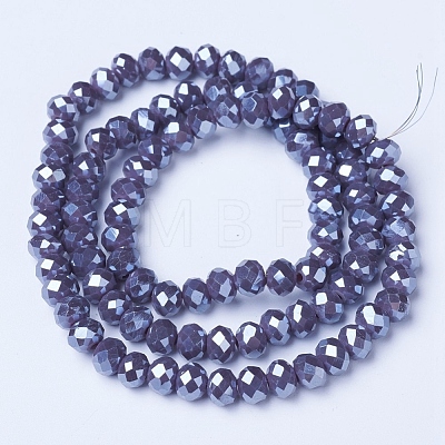 Electroplate Glass Beads Strands EGLA-A034-P8mm-A12-1