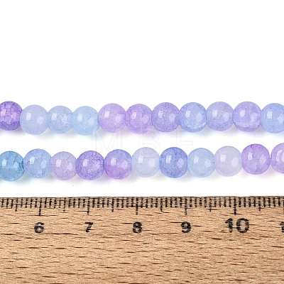 Ombre Effect Dyed Crackle Glass Beads Strands GLAA-Q106-01A-B24-1