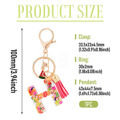 Fruit Series Letter Resin Keychains KEYC-TAC0033-02H-1
