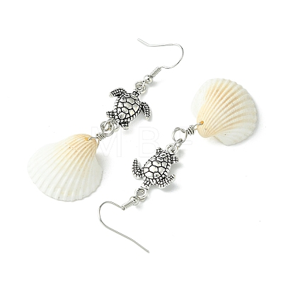 Alloy Turtle Dangle Earrings EJEW-JE05649-1