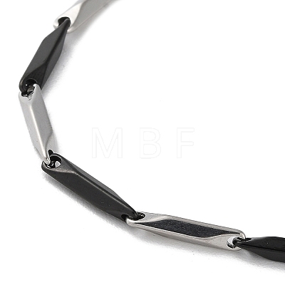201 Stainless Steel Bar Link Chain Necklaces for Men Women NJEW-G112-07A-EBP-1