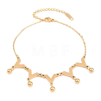 304 Stainless Steel Link Anklets BJEW-H643-07G-1