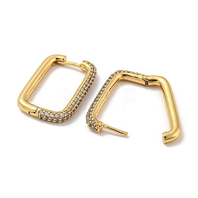 Brass Micro Pave Cubic Zirconia Huggie Hoop Earrings EJEW-L240-C-01G-1