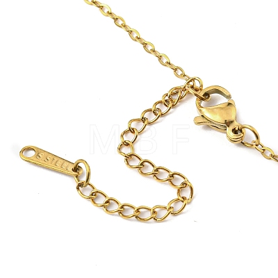 201 Stainless Steel Melting Ring Pendant Necklace with Cable Chains NJEW-Q317-34G-1