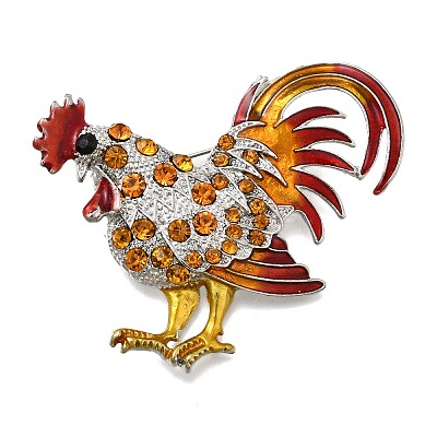 Rooster Enamel Pins JEWB-V001-01B-1