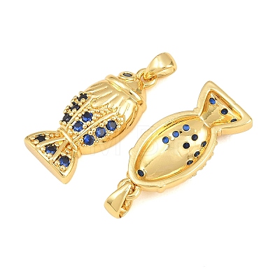 Brass Micro Pave Cubic Zirconia Pendants CU-CBAB3AD-08G-04-1