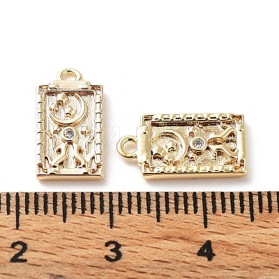 Rack Plating Brass Micro Pave Cubic Zirconia Pendants KK-K333-91G-1