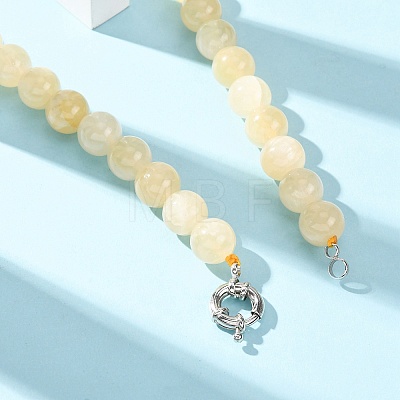 12MM Grade A Natural Golden Silk Jade Round Beaded Necklaces GG-CBAA808-03P-D-1