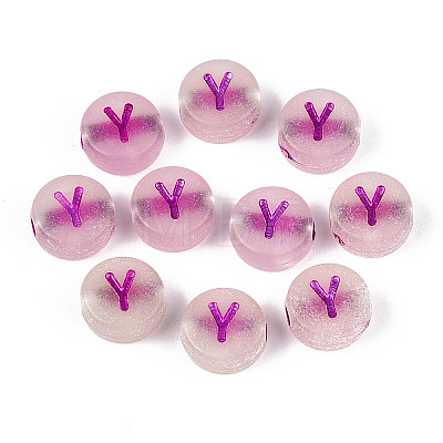 Luminous Frosted Acrylic Beads FACR-T008-02Y-1