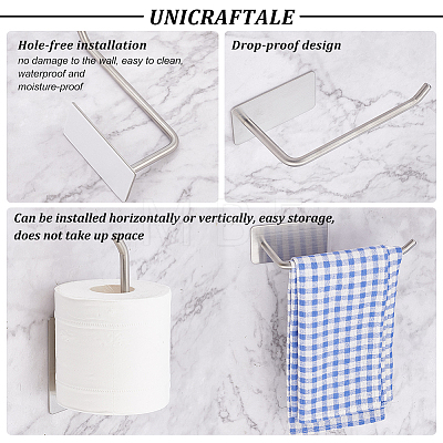 Unicraftale 304 Stainless Steel No Punch Toilet Paper Holders AJEW-UN0001-30-1