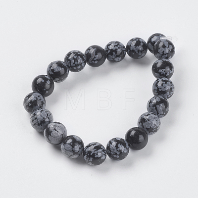 Natural Snowflake Obsidian Beads Strands G-G515-10mm-01-1