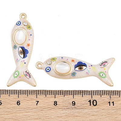 Printed Alloy Enamel Pendants RB-CBAA915-02G-04-1