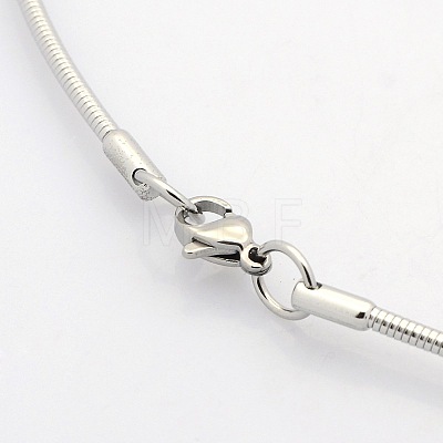 Casual Style 304 Stainless Steel Snake Chain Choker Necklaces X-STAS-O037-05-1