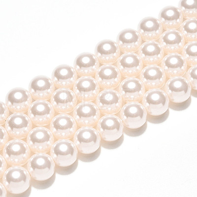 Baking Painted Pearlized Glass Pearl Bead Strands HY-N002-8mm-A11-1