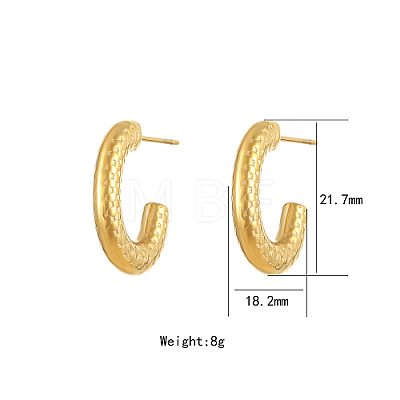 304 Stainless Steel Ring Stud Earrings GU2776-3-1