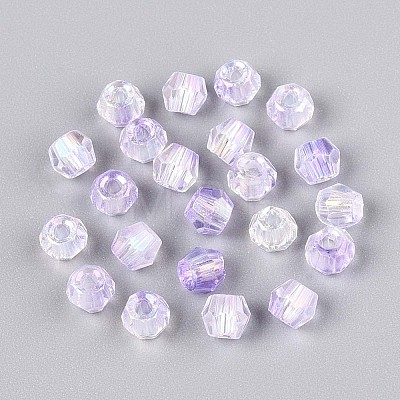 Transparent Spray Painted Glass Beads EGLA-N018-4mm-02-1