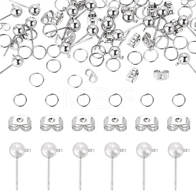 20Pcs Brass Ball Post Stud Earring Findings FIND-TA0011-06P-1